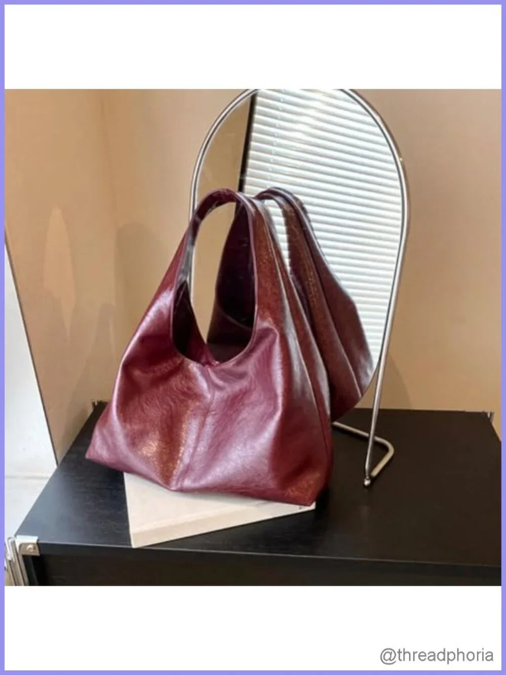 Large Slouchy Hobo Tote Bag Faux Leather Work Tote